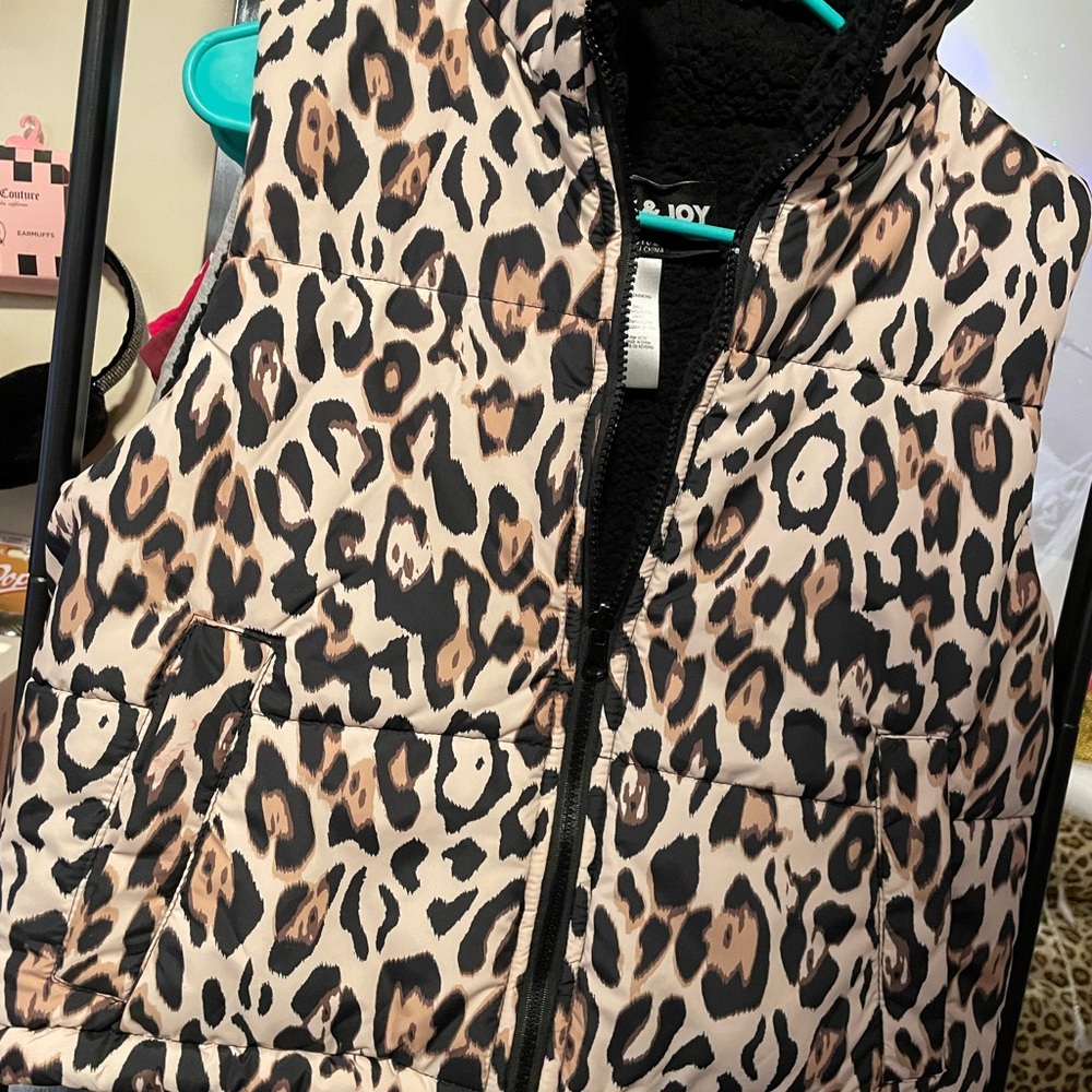 Leopard Print Puffer Vest